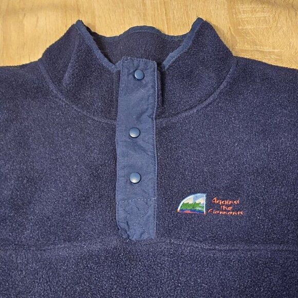 Against The Elements Size Xl Mens Blue Fleece Quarter Snap Pullover Jacket - Picture 2 of 6